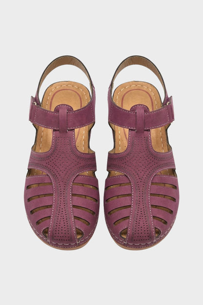 Sandalen Damen mit Klettverschluss und Lochmuster