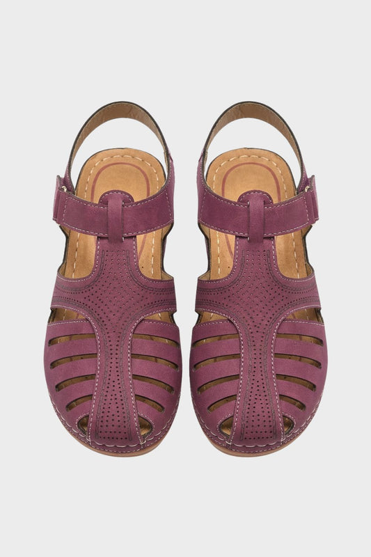 Sandalen Damen mit Klettverschluss und Lochmuster