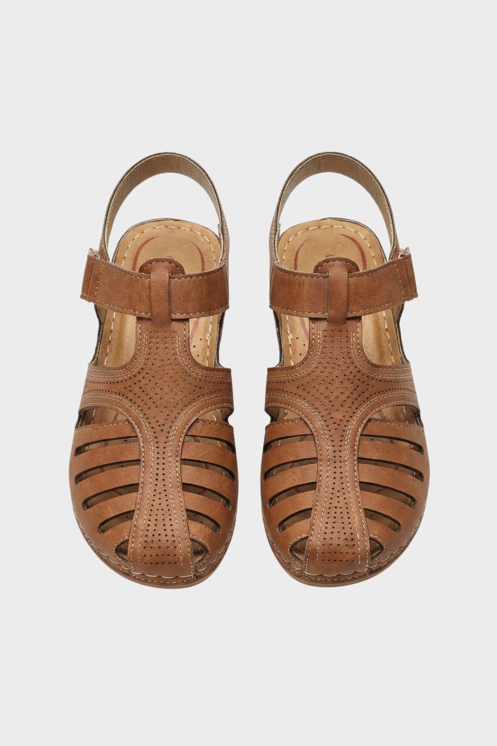 Sandalen Damen mit Klettverschluss und Lochmuster