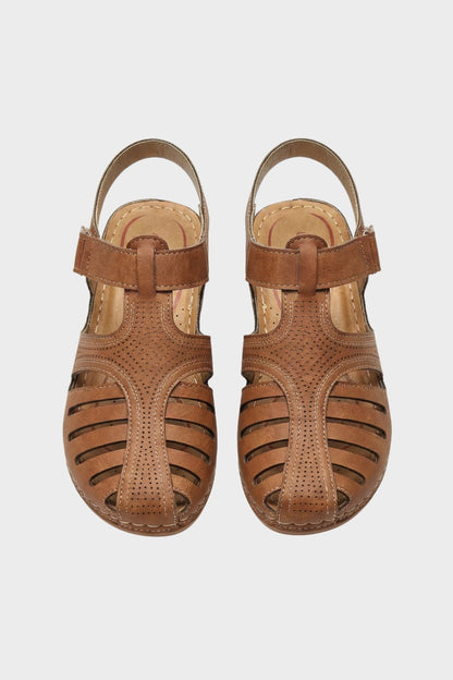 Sandalen Damen mit Klettverschluss und Lochmuster