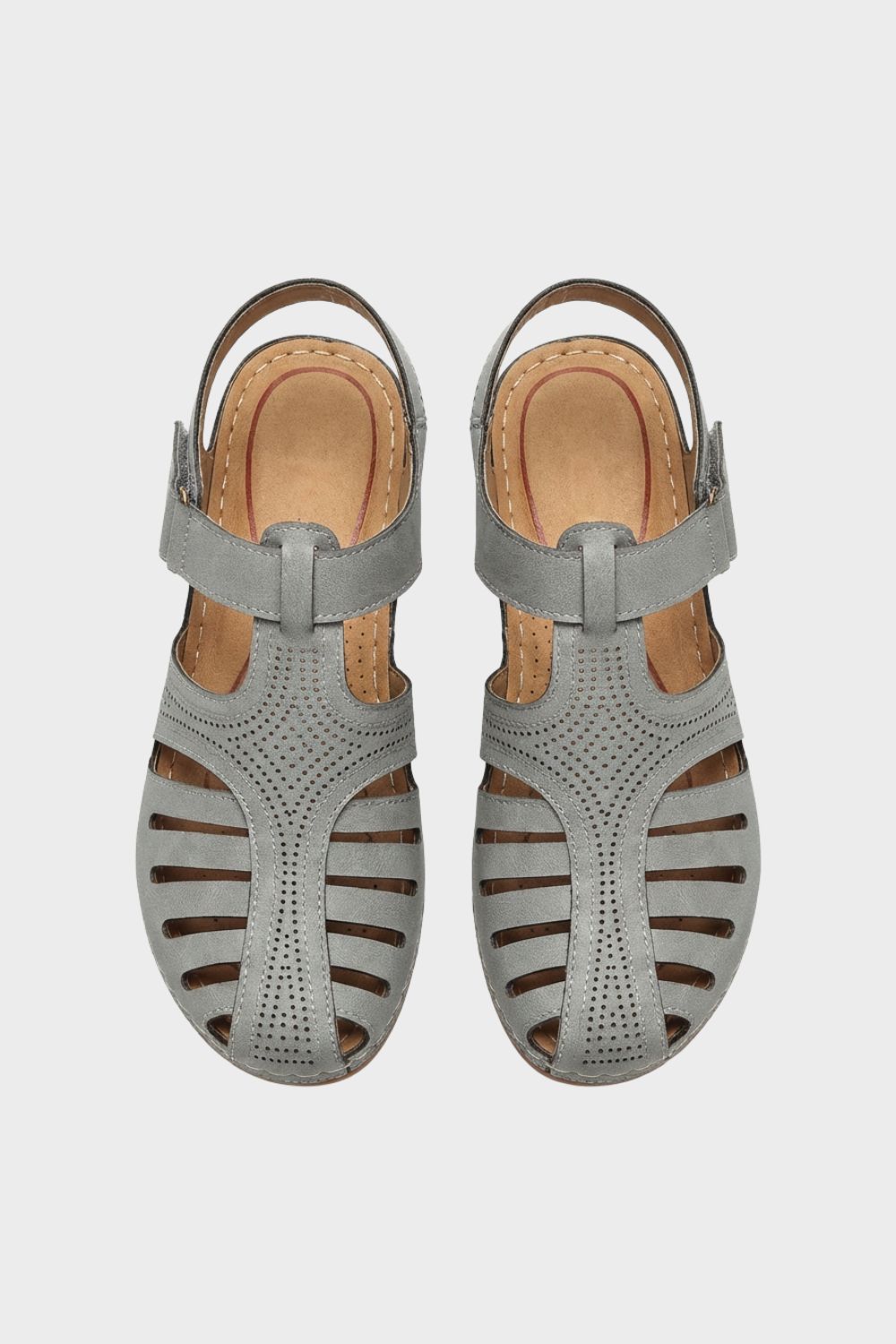 Sandalen Damen mit Klettverschluss und Lochmuster