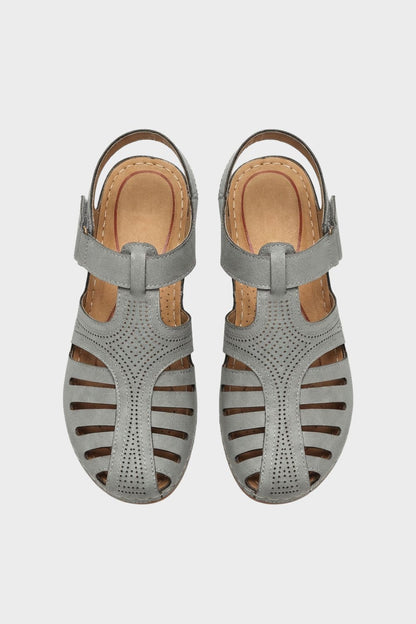 Sandalen Damen mit Klettverschluss und Lochmuster