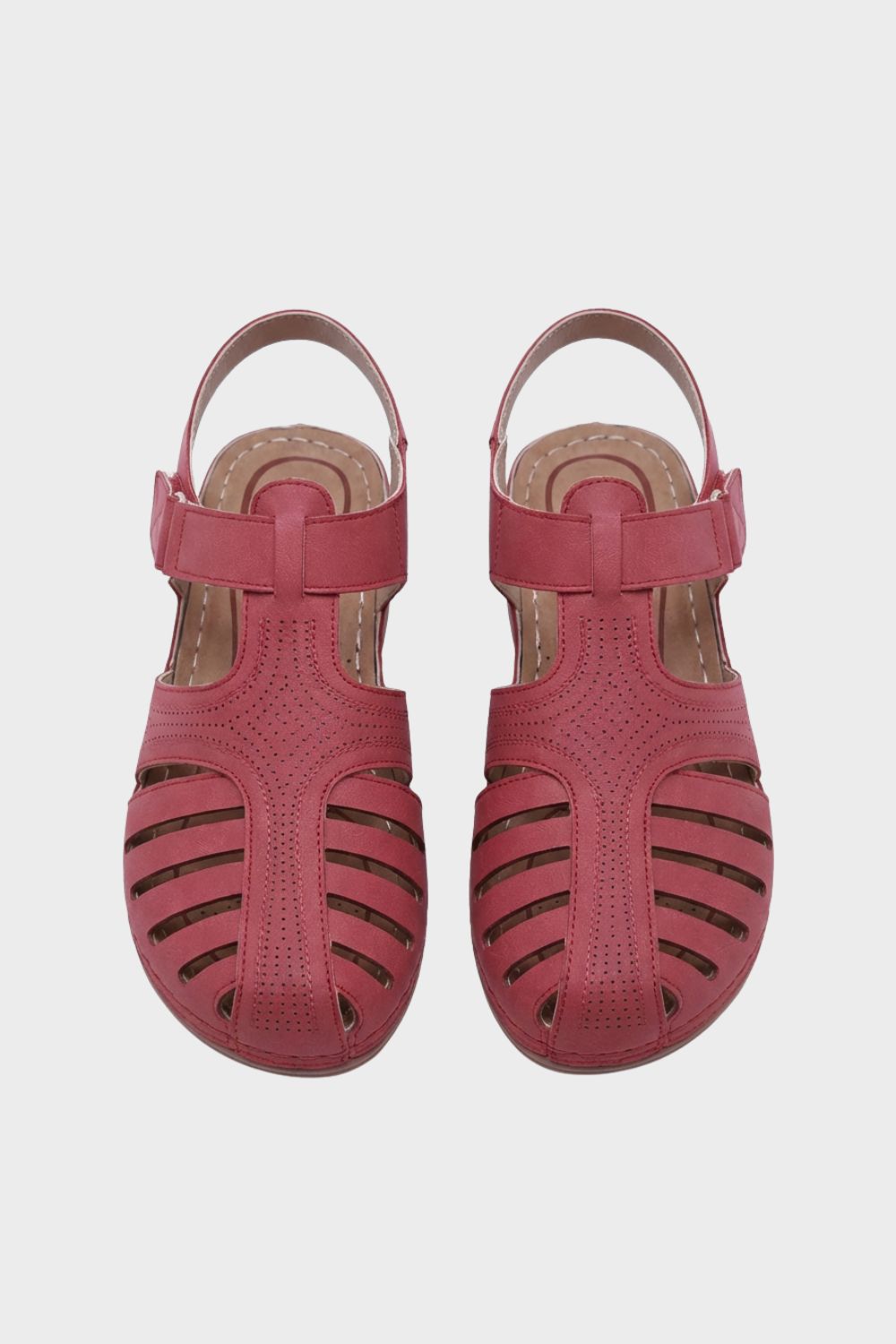 Sandalen Damen mit Klettverschluss und Lochmuster