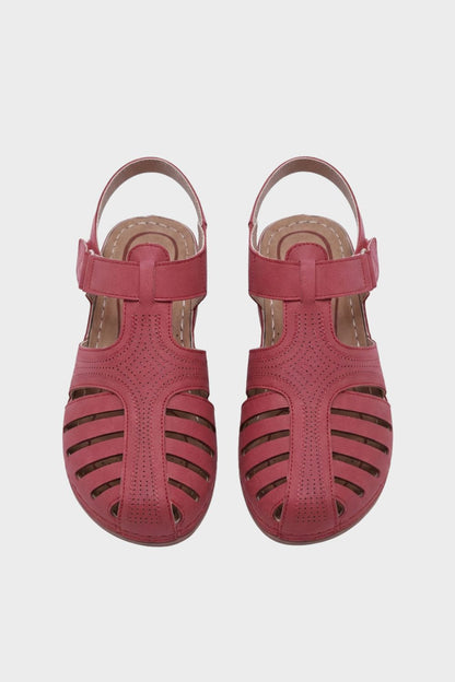 Sandalen Damen mit Klettverschluss und Lochmuster