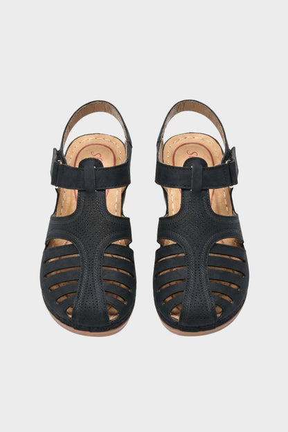 Sandalen Damen mit Klettverschluss und Lochmuster