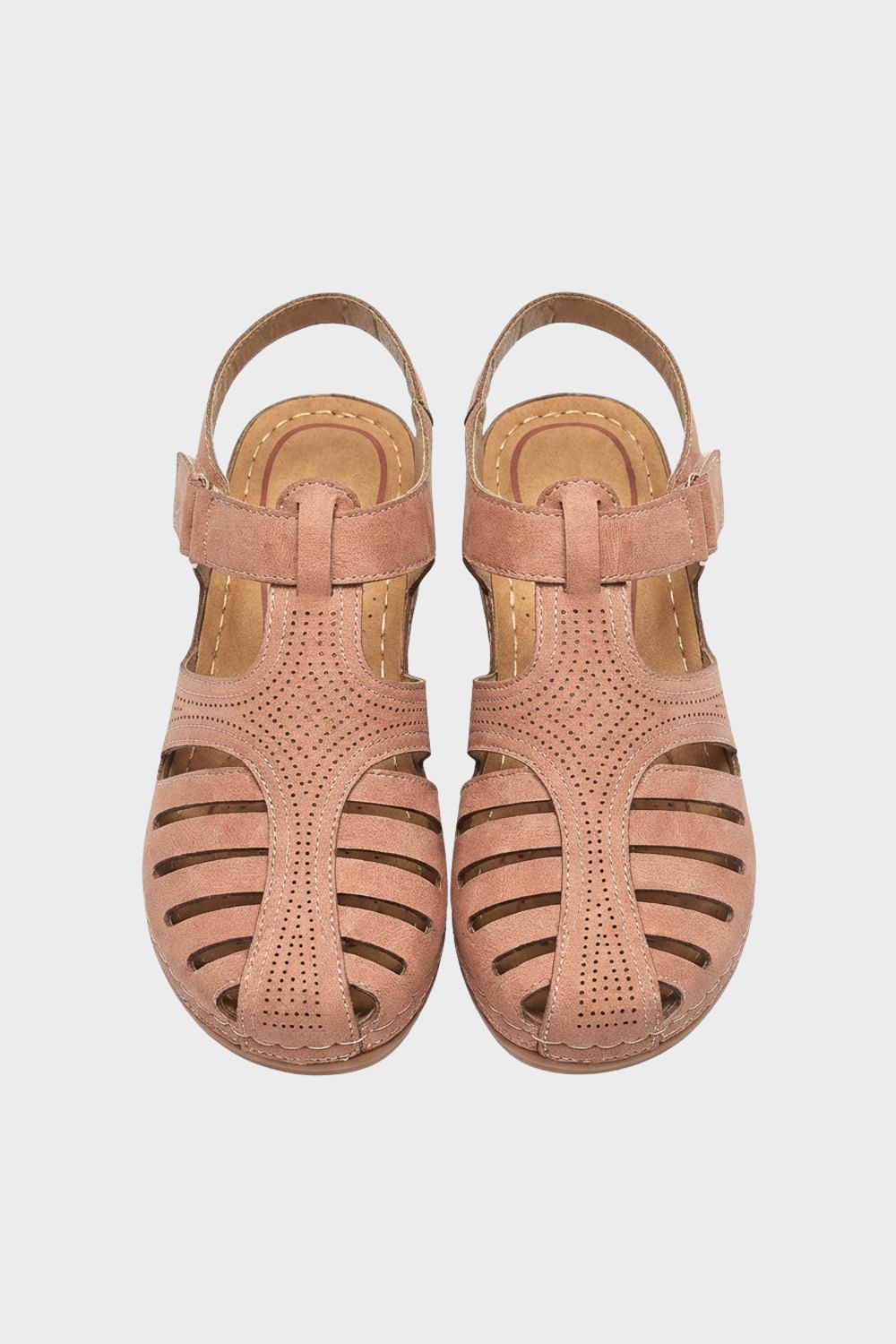 Sandalen Damen mit Klettverschluss und Lochmuster