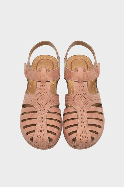 Sandalen Damen mit Klettverschluss und Lochmuster