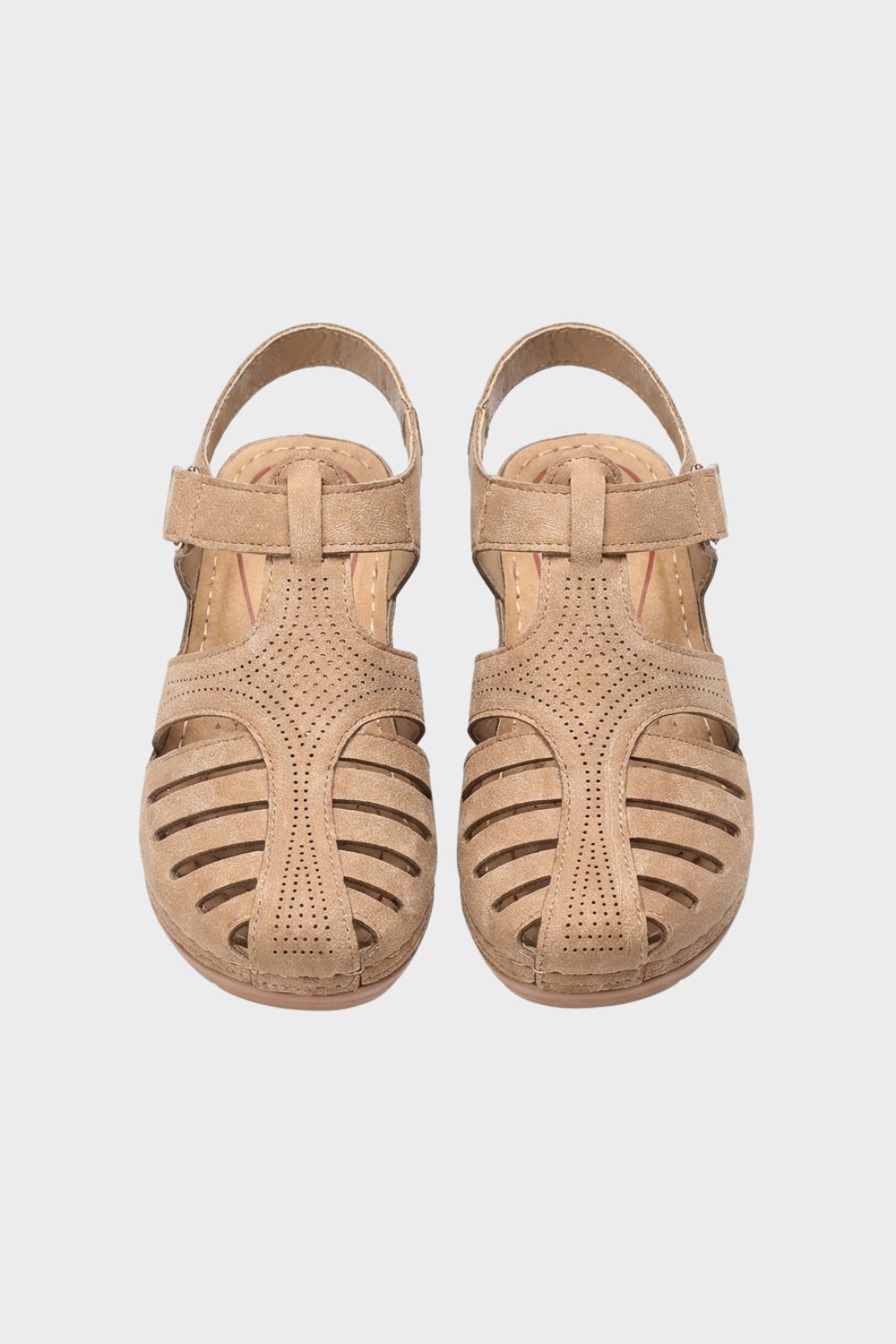 Sandalen Damen mit Klettverschluss und Lochmuster