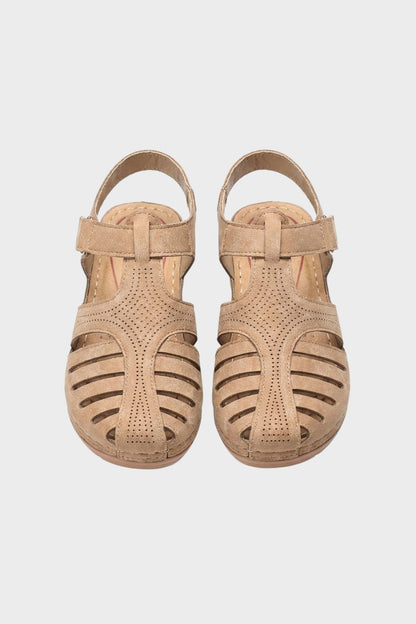 Sandalen Damen mit Klettverschluss und Lochmuster