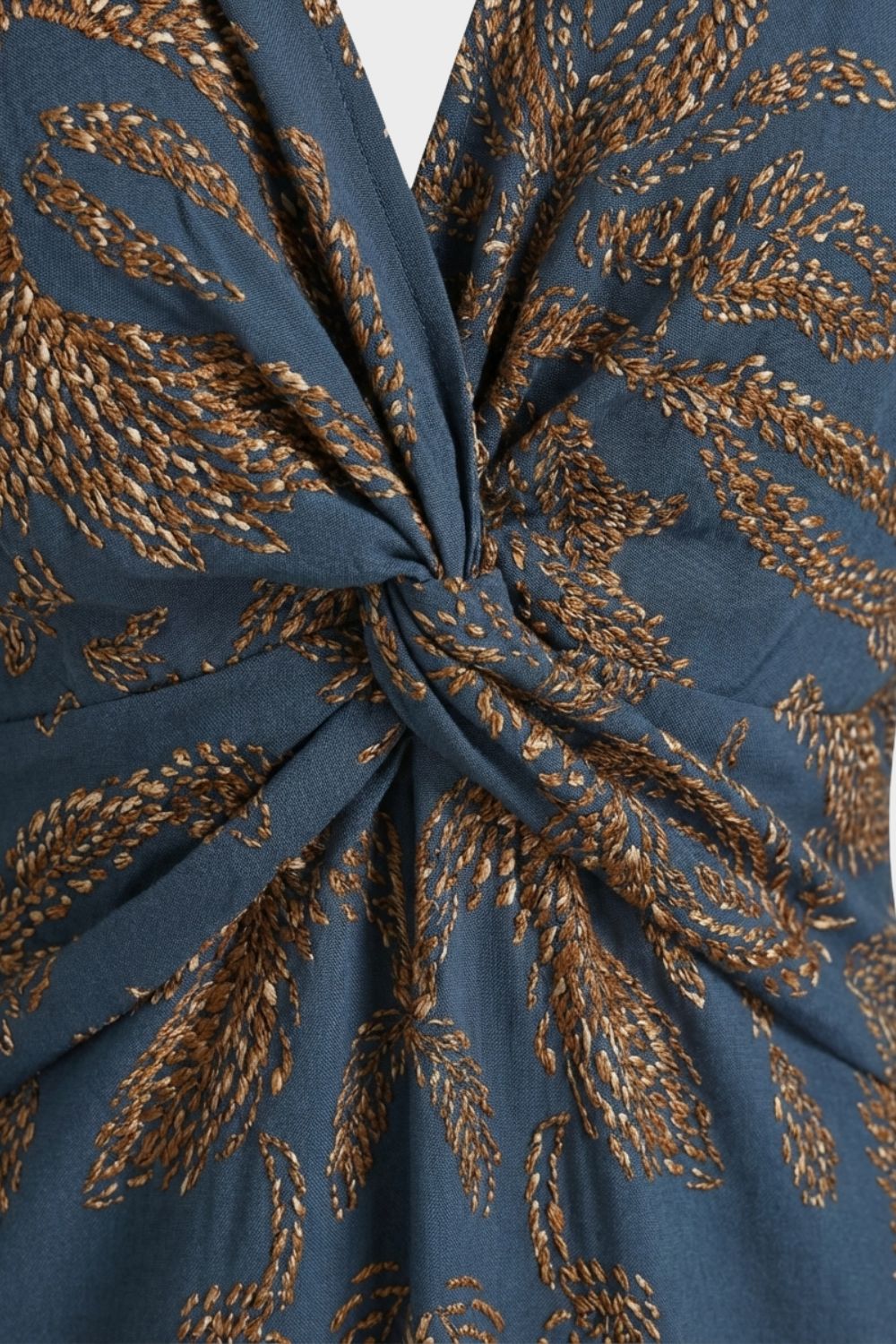 Midikleid Damen mit V-Ausschnitt und Print