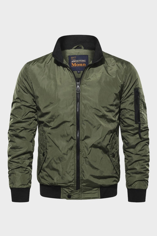 Bomberjacke Herren mit Reißverschluss und Stehkragen