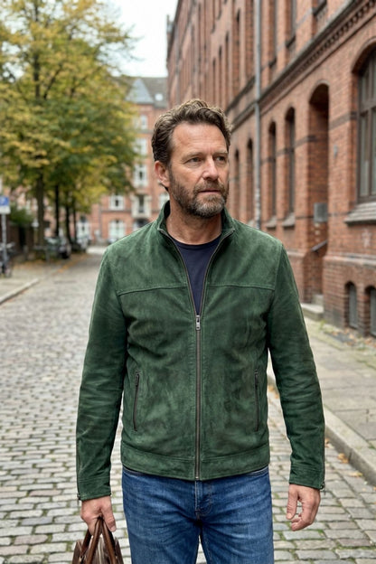 Lederjacke Herren aus Wildleder mit Reißverschluss