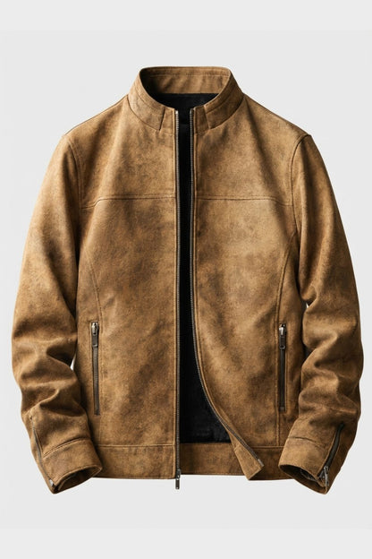 Lederjacke Herren aus Wildleder mit Reißverschluss