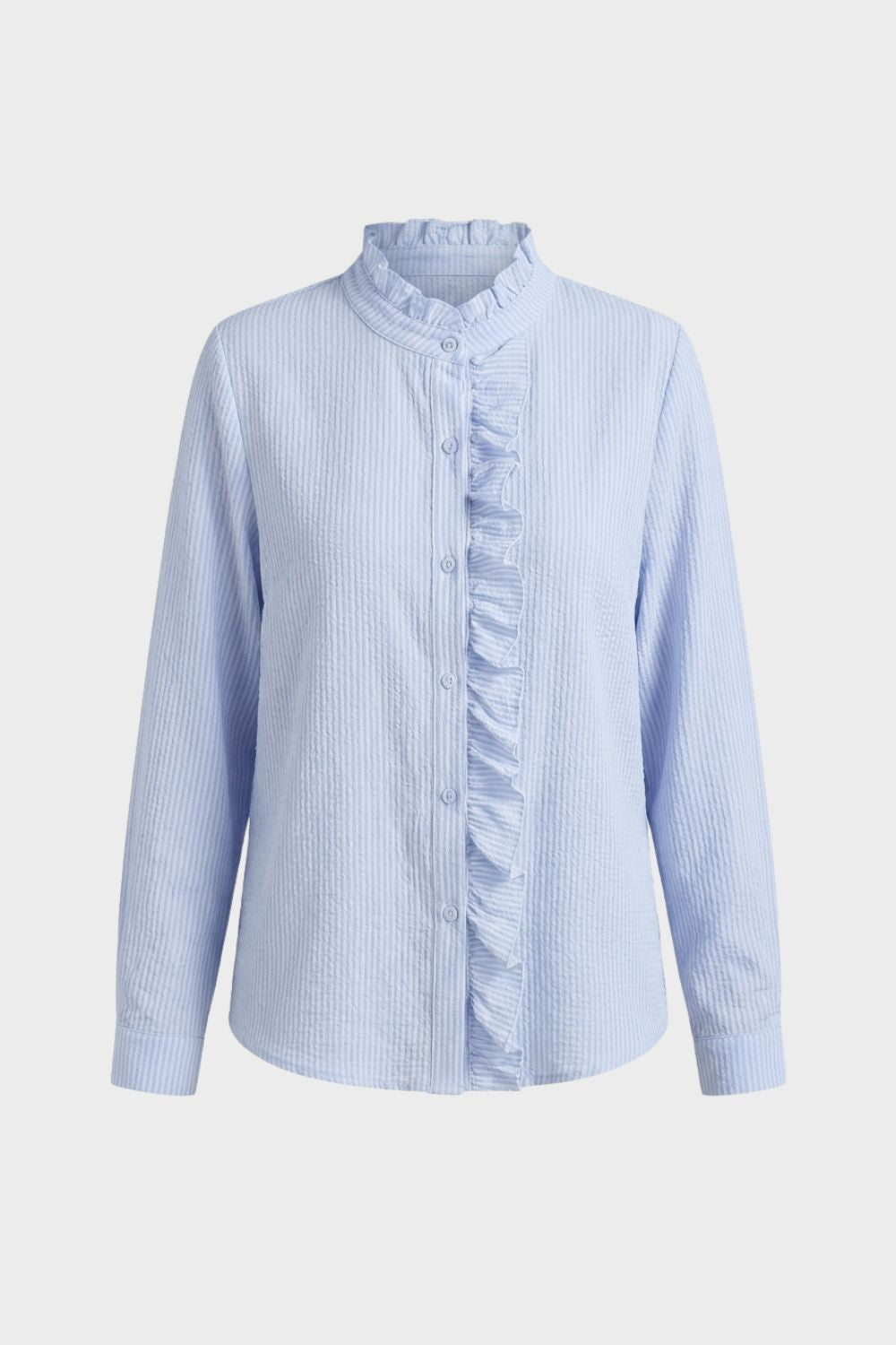 Bluse Damen mit Rüschen und Stehkragen