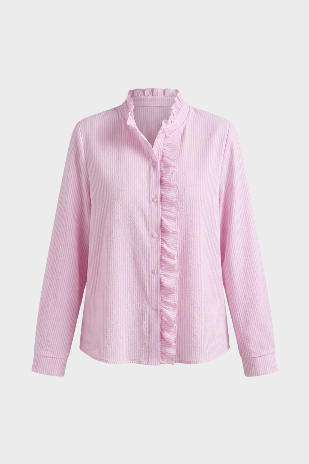 Bluse Damen mit Rüschen und Stehkragen