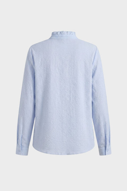Bluse Damen mit Rüschen und Stehkragen