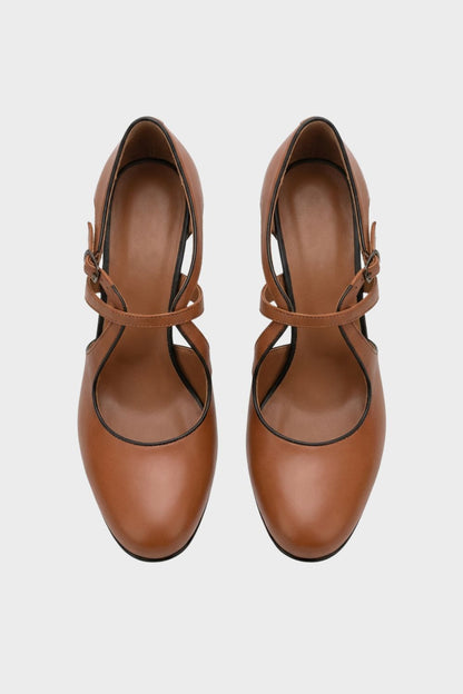 Pumps Damen mit Riemchen und Blockabsatz