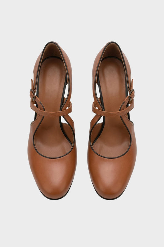 Pumps Damen mit Riemchen und Blockabsatz