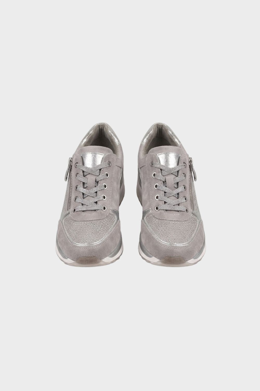 Sneaker Damen mit Reißverschluss und Schnürung