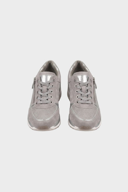 Sneaker Damen mit Reißverschluss und Schnürung