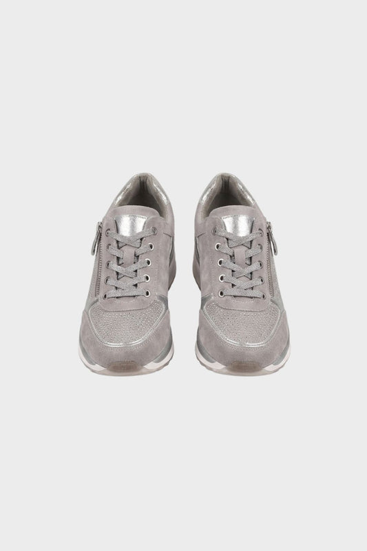Sneaker Damen mit Reißverschluss und Schnürung