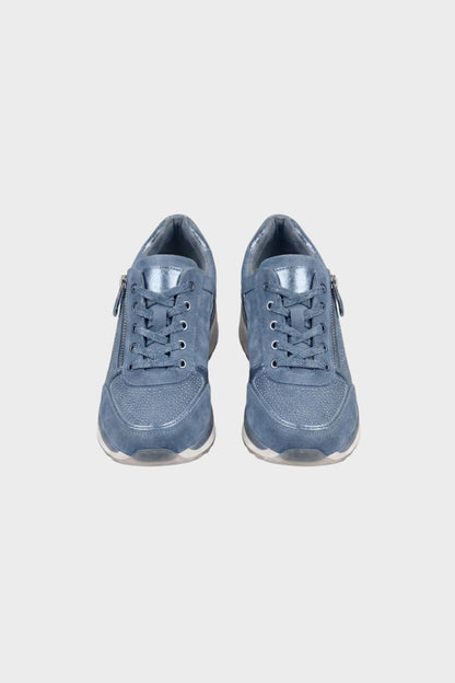 Sneaker Damen mit Reißverschluss und Schnürung
