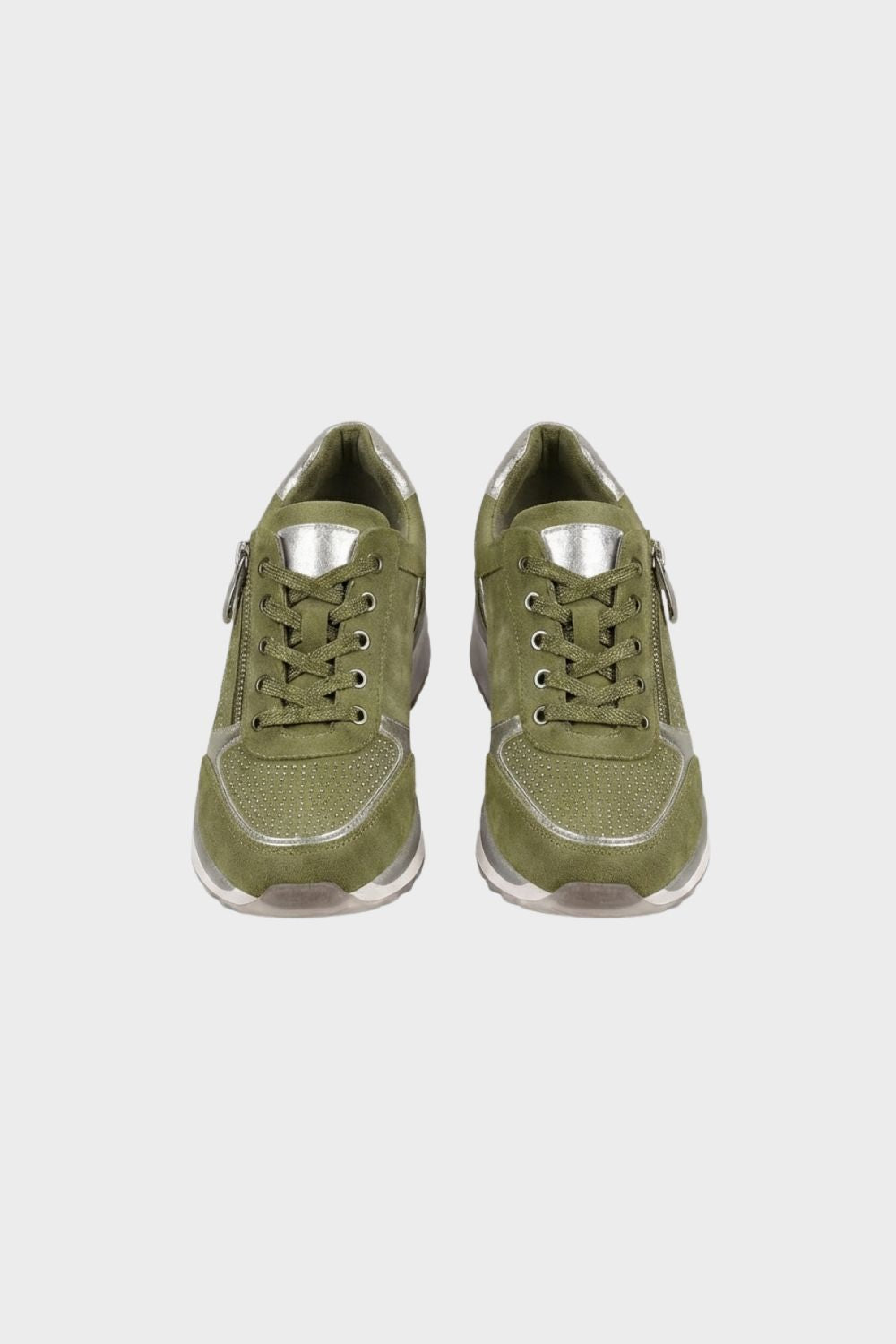 Sneaker Damen mit Reißverschluss und Schnürung