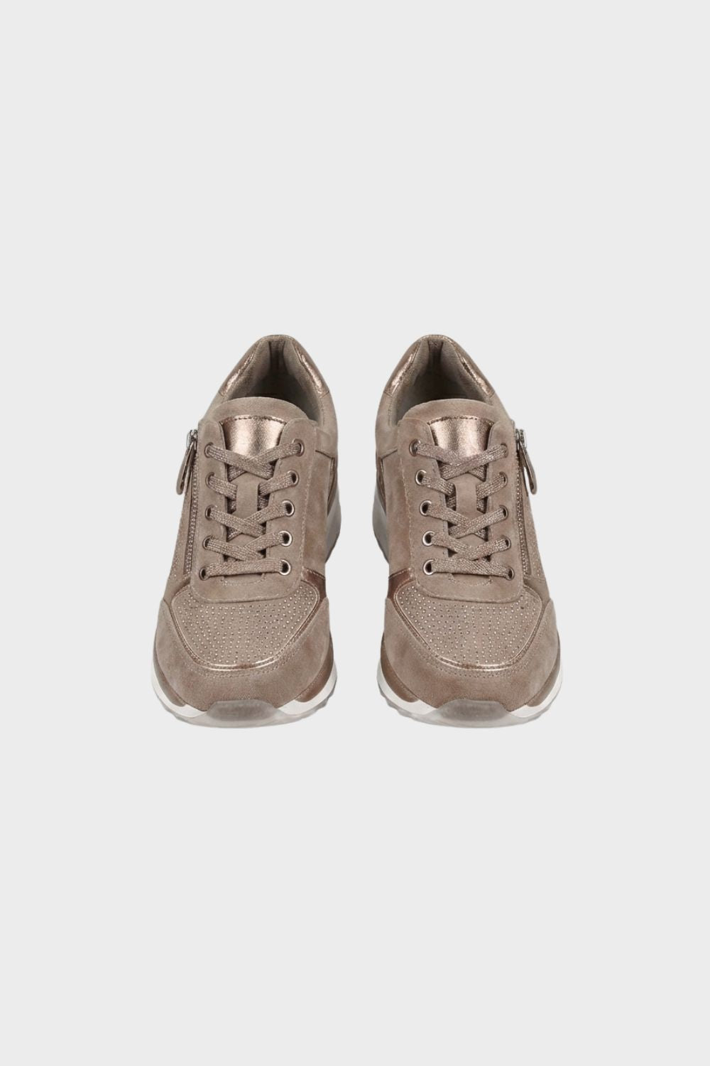 Sneaker Damen mit Reißverschluss und Schnürung