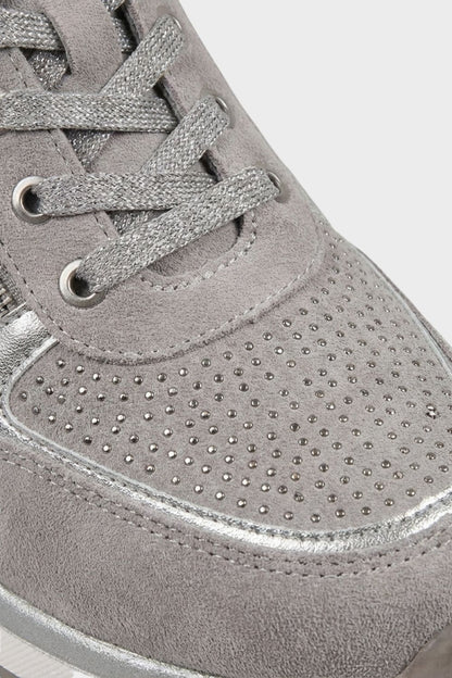 Sneaker Damen mit Reißverschluss und Schnürung