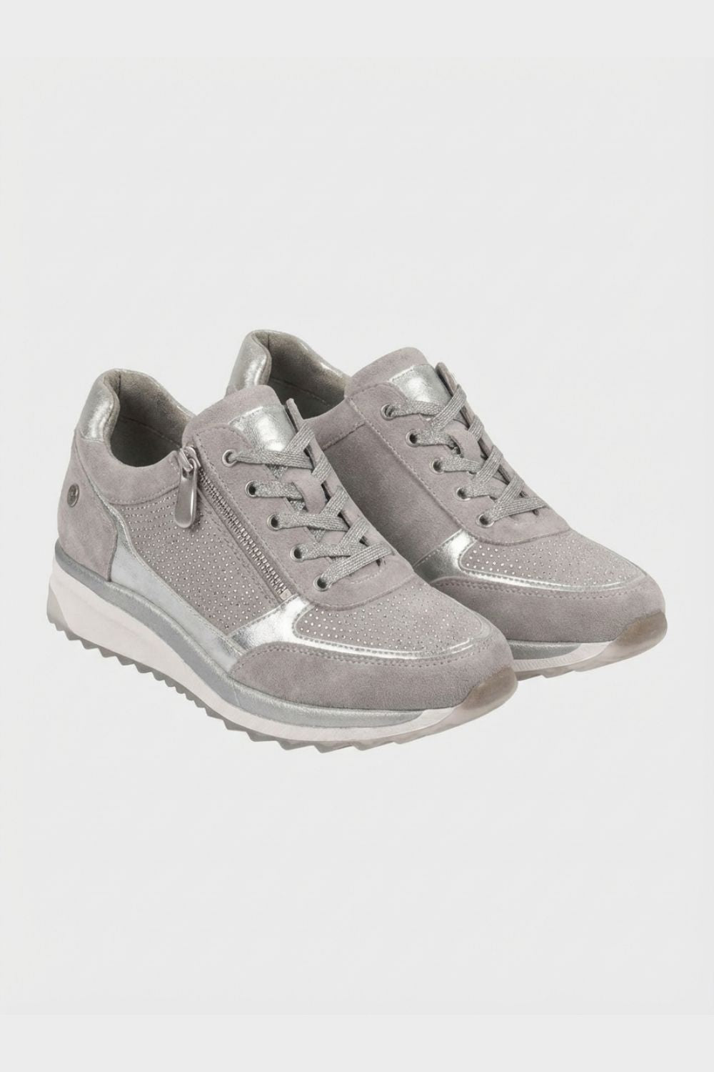 Sneaker Damen mit Reißverschluss und Schnürung