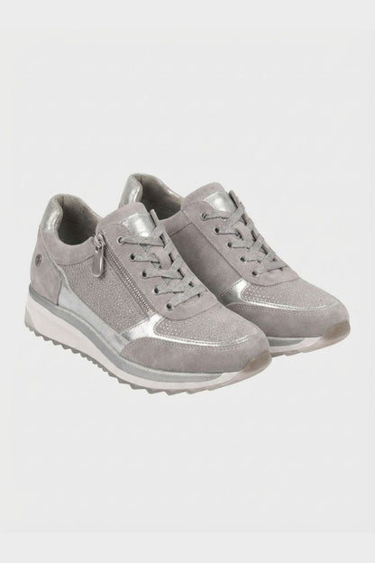 Sneaker Damen mit Reißverschluss und Schnürung