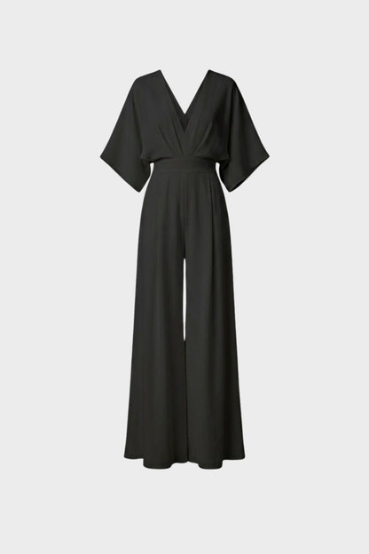 Jumpsuit Damen Lang mit V-Ausschnitt und weitem Bein