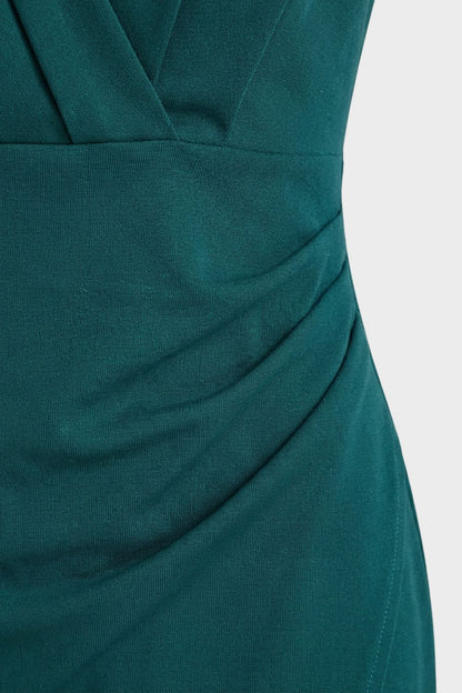 Etui Kleid Damen mit V-Ausschnitt und Schlitz