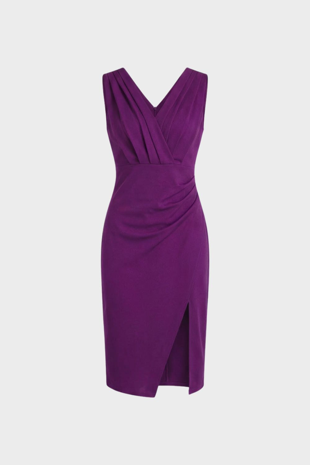 Etui Kleid Damen mit V-Ausschnitt und Schlitz