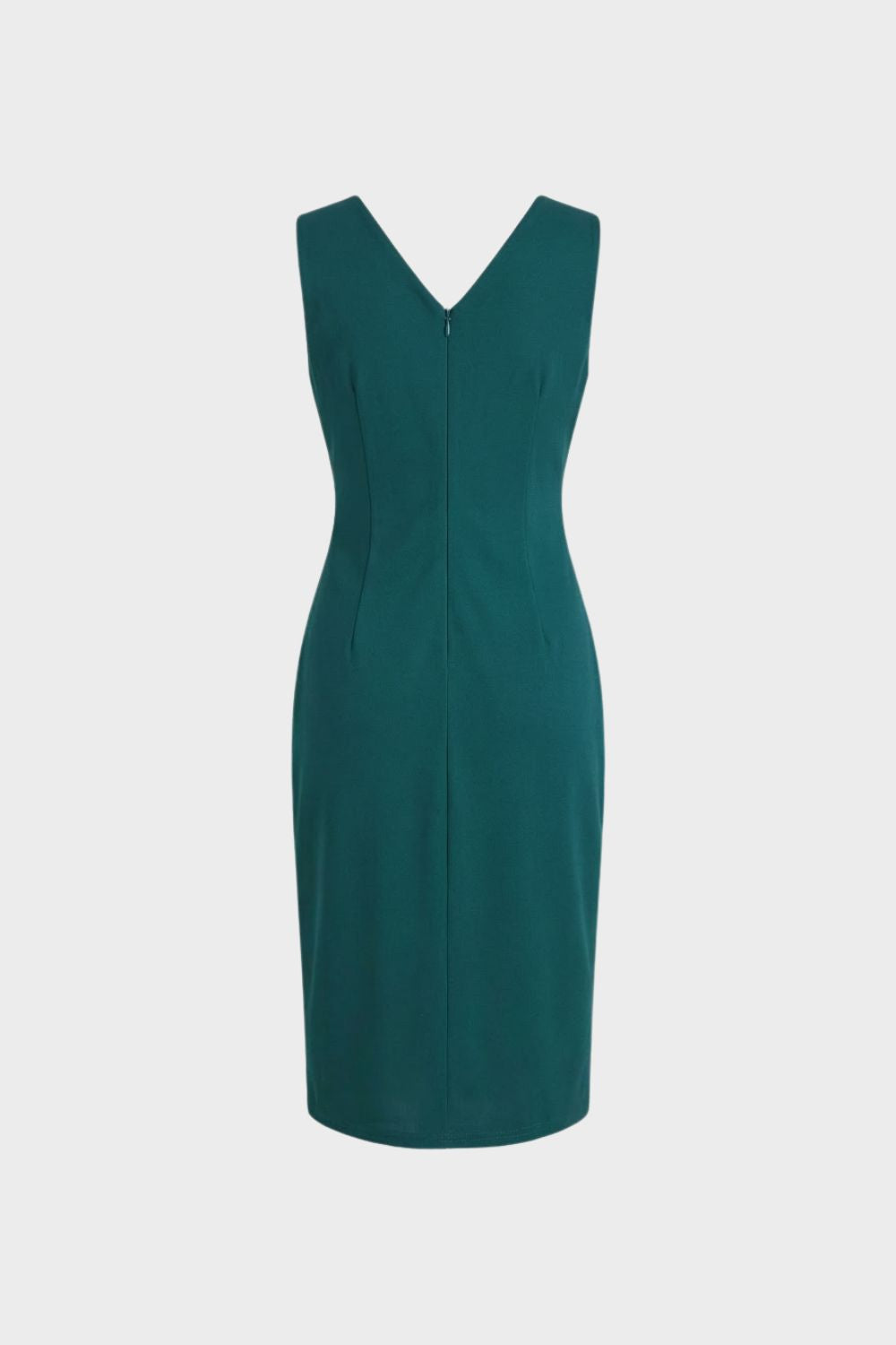 Etui Kleid Damen mit V-Ausschnitt und Schlitz