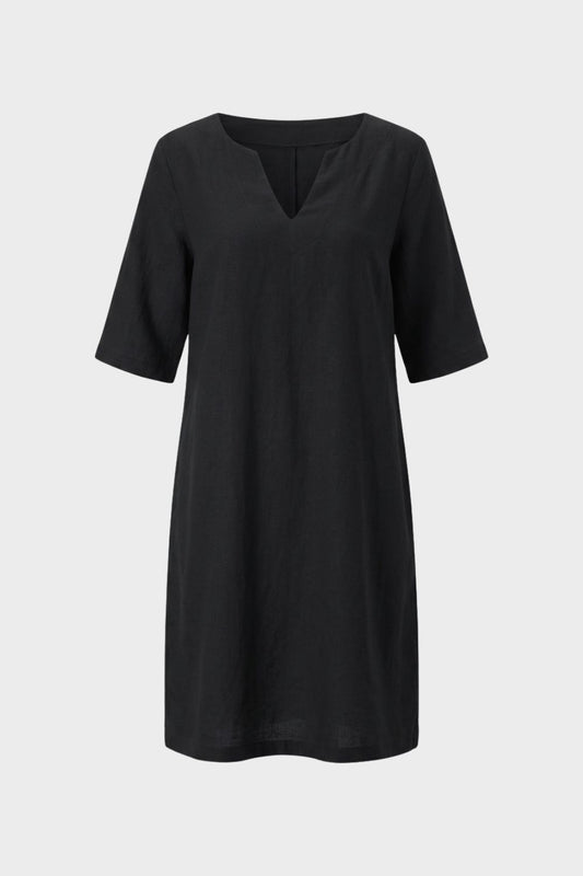 Kleid Damen Kurzarm mit V-Ausschnitt