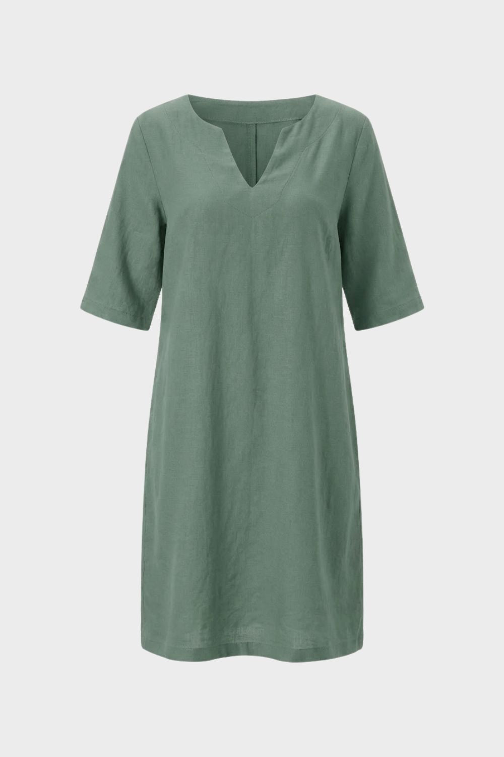Kleid Damen Kurzarm mit V-Ausschnitt