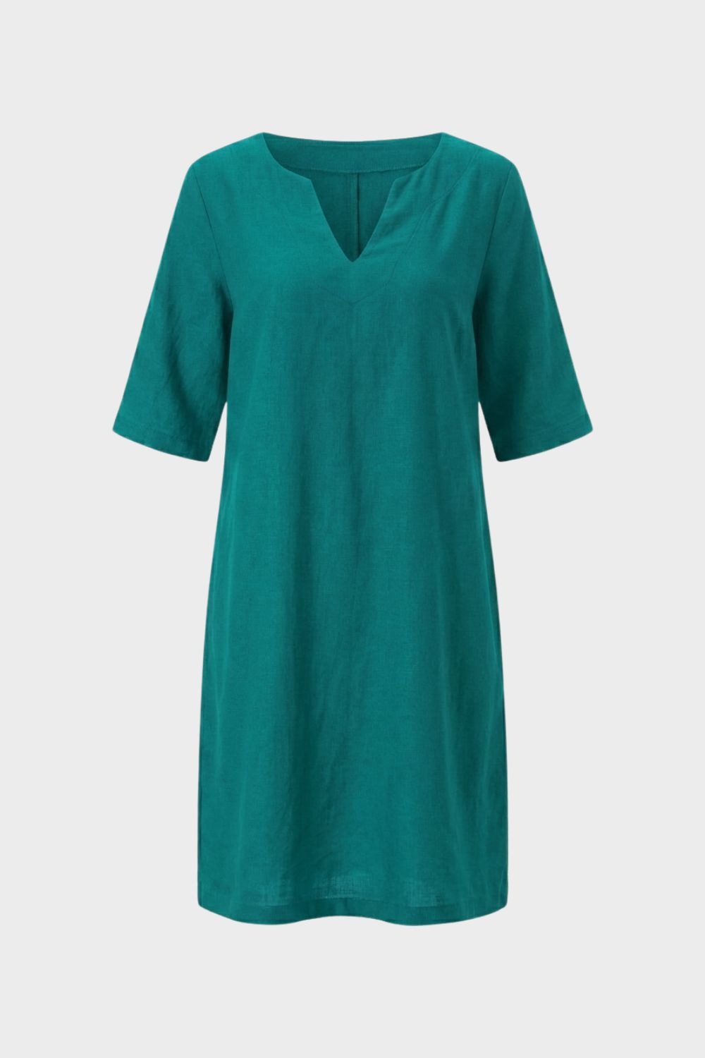 Kleid Damen Kurzarm mit V-Ausschnitt