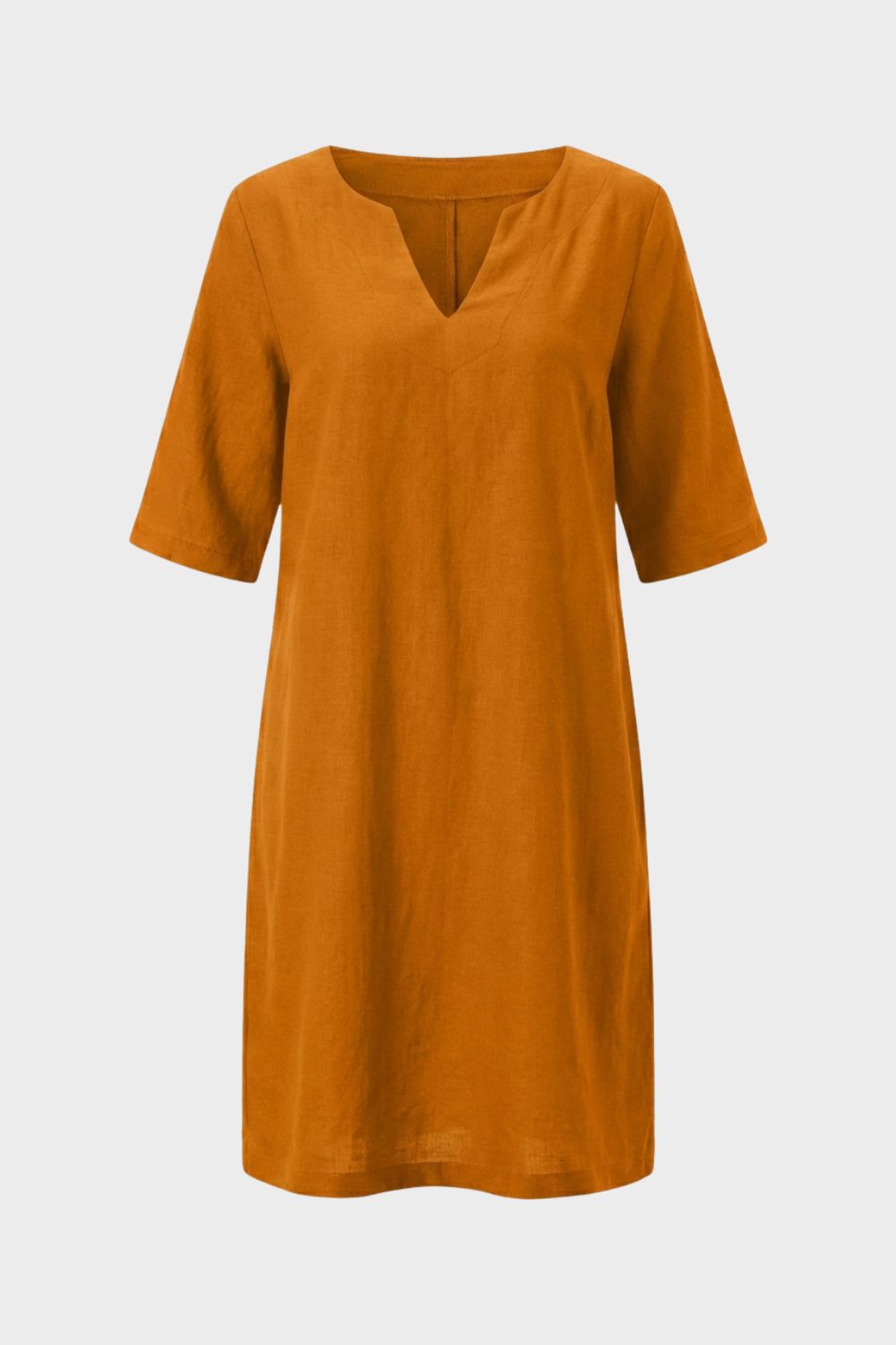 Kleid Damen Kurzarm mit V-Ausschnitt