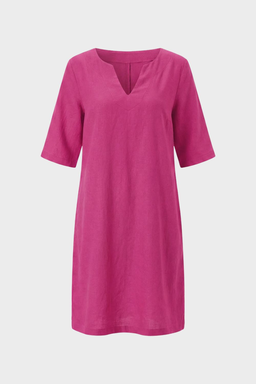 Kleid Damen Kurzarm mit V-Ausschnitt