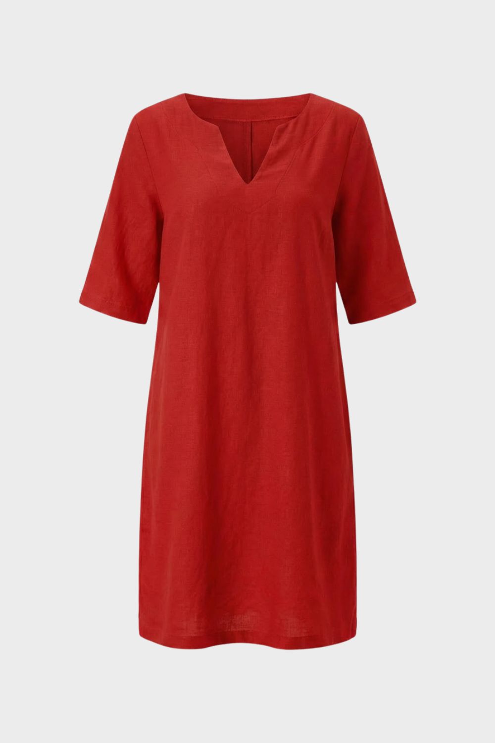Kleid Damen Kurzarm mit V-Ausschnitt