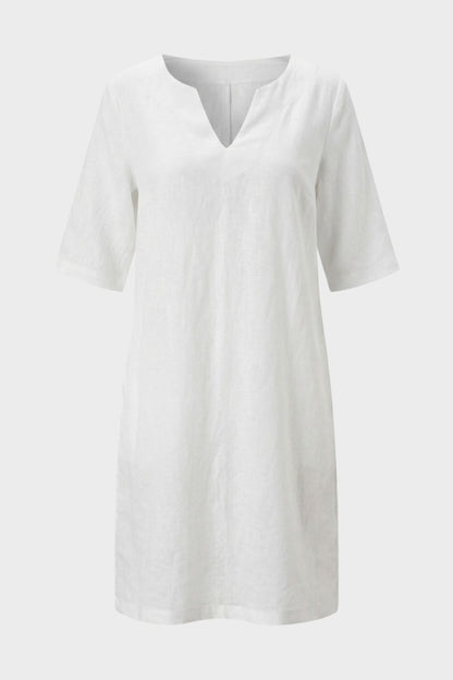 Kleid Damen Kurzarm mit V-Ausschnitt