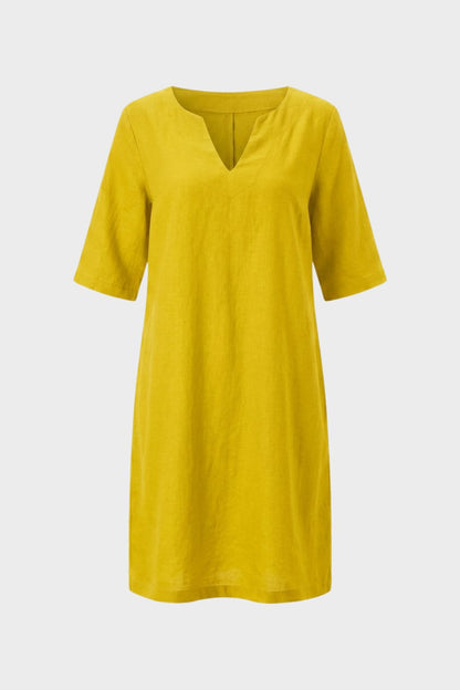 Kleid Damen Kurzarm mit V-Ausschnitt