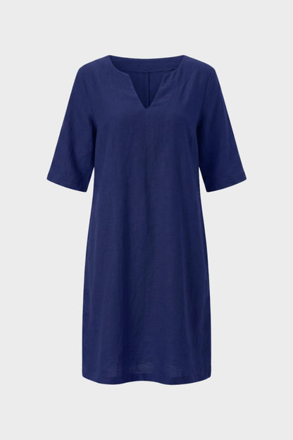 Kleid Damen Kurzarm mit V-Ausschnitt