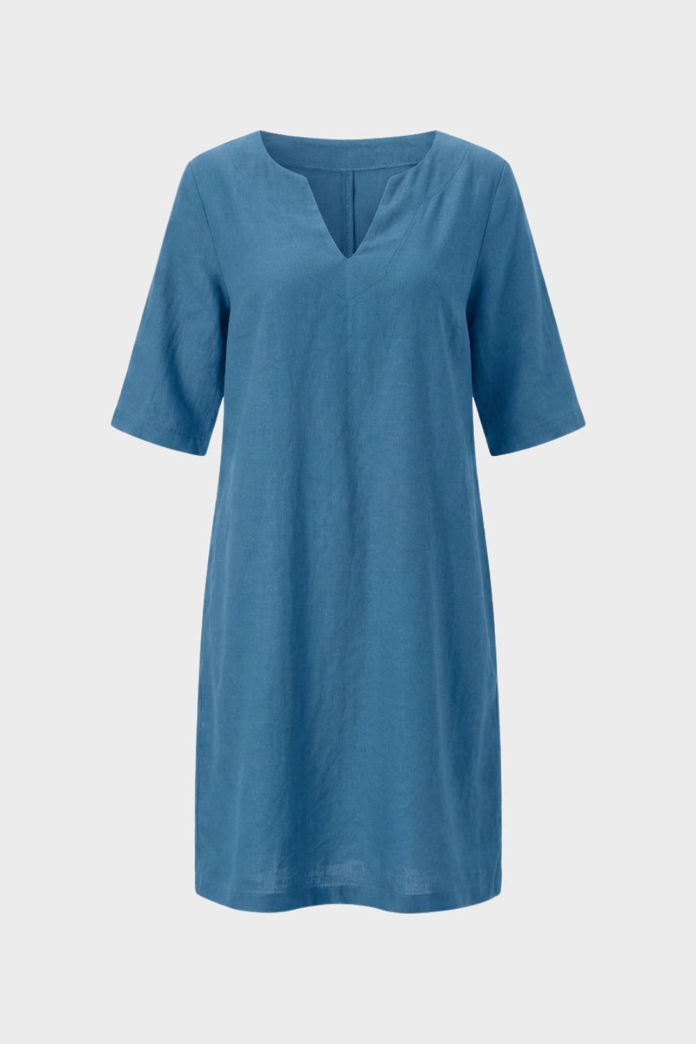 Kleid Damen Kurzarm mit V-Ausschnitt