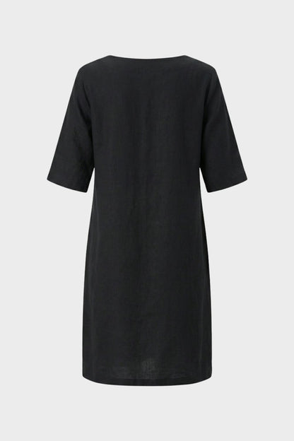 Kleid Damen Kurzarm mit V-Ausschnitt