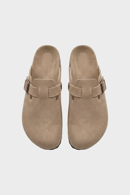 Damen Clogs Pantoletten mit Schnalle geschlossen