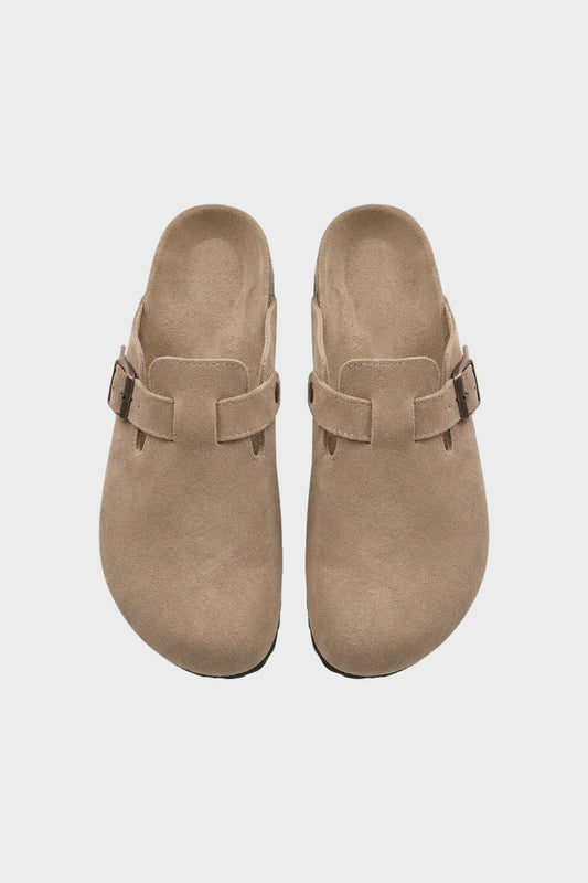 Damen Clogs Pantoletten mit Schnalle geschlossen