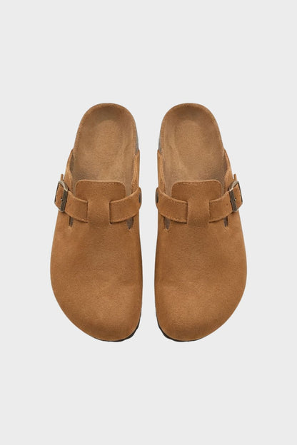 Damen Clogs Pantoletten mit Schnalle geschlossen