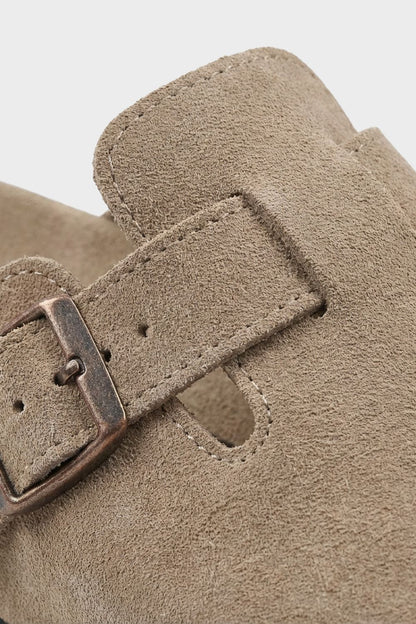 Damen Clogs Pantoletten mit Schnalle geschlossen